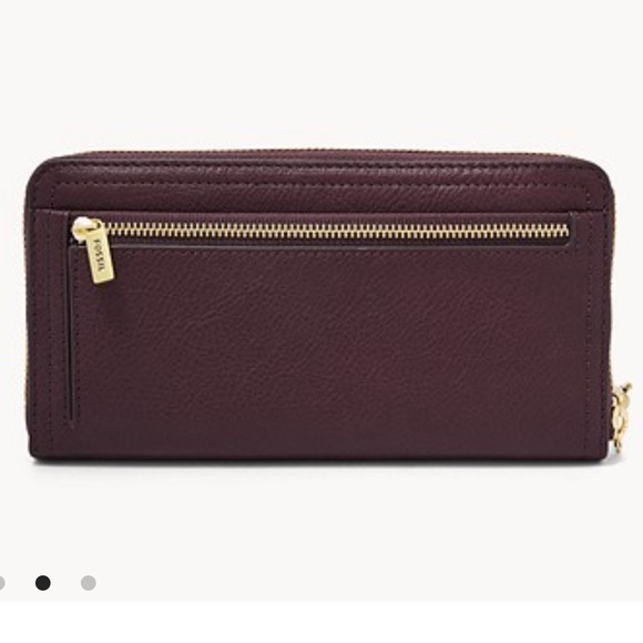 Cell Phone Logan RFID Clutch Leather Fossil Wallet Card Holder Check Book Bill - Picture 10 of 16